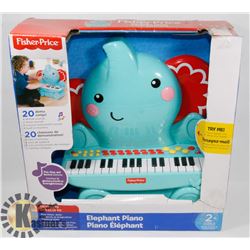 NEW FISHER PRICE ELEPHANT PIANO / PLAY,STOP &