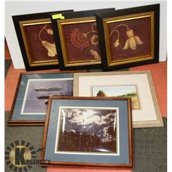6 FRAMED PICTURES