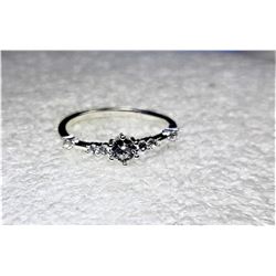 6)  SILVER TONE AND WHITE TOPAZ FINE