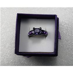 12)  BLACK GOLD FILLED & PURPLE CZ