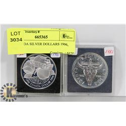 2 CANADA SILVER DOLLARS 1996, 1982