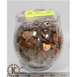 VINTAGE JAR OF PENNIES VARIETY OF YEARS