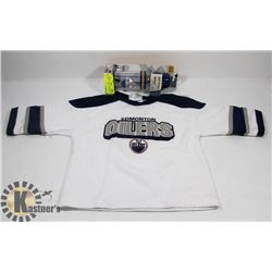 BABY 18 MONTH OILERS JERSEY WITH 9FL OZ BABY