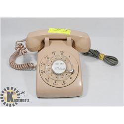 VINTAGE BEIGE ROTARY PHONE