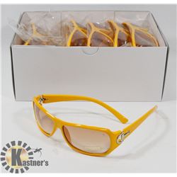 CASE OF YELLOW DESIGNER SUNGLASSES