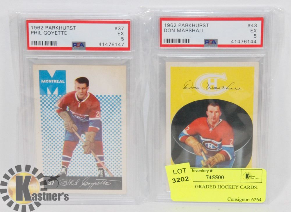 TWO PSA GRADED HOCKEY CARDS.