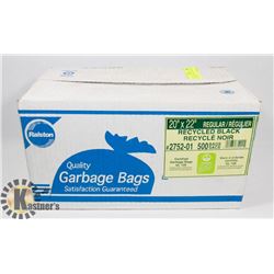 BOX W/ 500 REGULAR SIZE GARBAGE BAGS - NEW