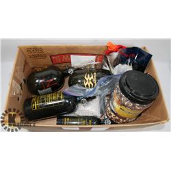 BOX WITH 4 AIRSOFT TANKS & BB'S