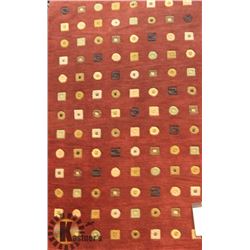 125) COMFORT M-58 RED, 5X8 MODERN CARPET,