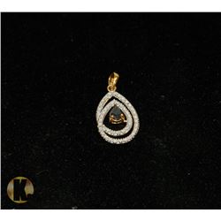 #-70 GENUINE BLUE SAPPHIRE & CZ PENDANT