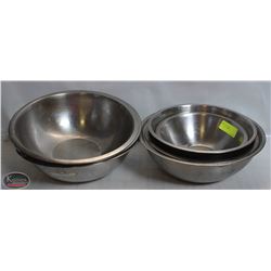 STACK OF 11 ASSORTED S/S MIXING BOWLS