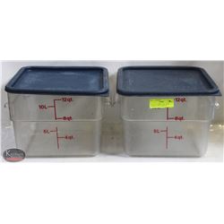 LOT OF 2 CAMBRO 12QT  FOOD STORAGE CONTAINERS W/