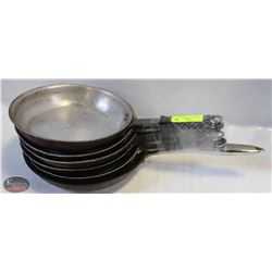LOT OF 6 LARGE FRYING PANS 10"