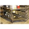 Image 1 : ANGLED STAINLESS STEEL PREP TABLE W/ UNDER SHELF