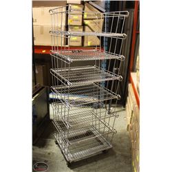 STACKING 6 TIER CHROME WIRE BASKET DISPLAY ON