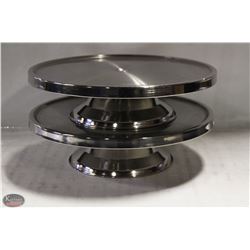 JOHNSON ROSE 13" CAKE STAND LOT OF 2  NEW