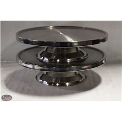 JOHNSON ROSE 13" CAKE STAND LOT OF 2  NEW