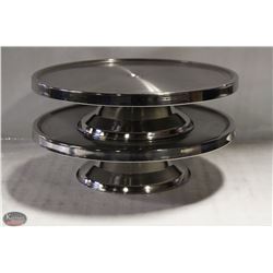 JOHNSON ROSE 13" CAKE STAND LOT OF 2  NEW