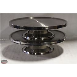 JOHNSON ROSE 13" CAKE STAND LOT OF 2  NEW