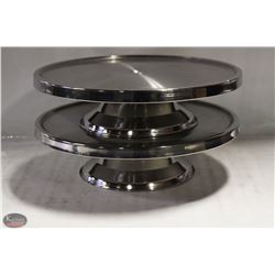 JOHNSON ROSE 13" CAKE STAND LOT OF 2  NEW