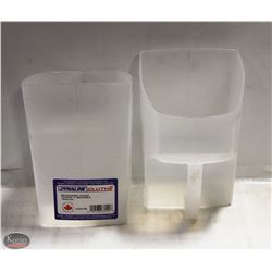 LOT OF TWO NEW 104OZ/3L PLASTIC MEASURING SCOOP
