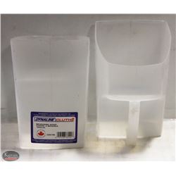 LOT OF TWO NEW 104OZ/3L PLASTIC MEASURING SCOOP