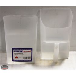 LOT OF TWO NEW 104OZ/3L PLASTIC MEASURING SCOOP