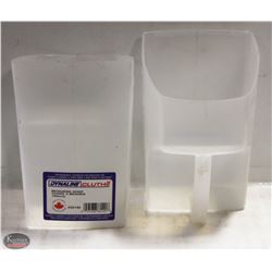 LOT OF TWO NEW 104OZ/3L PLASTIC MEASURING SCOOP