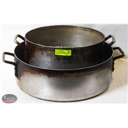 LOT OF 2 ALUMINUM STOCK POT. 18L & 23L