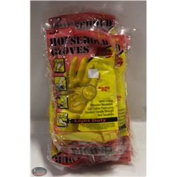12 PAIRS OF NEW LIGHT DUTY HOUSEHOLD GLOVES XLARGE