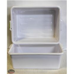 TOTE BOX - LOT OF 2 - WHITE  7" DEEP