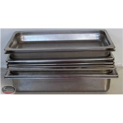 LOT OF 10 FULL-SIZE S/S FOOD INSERTS