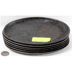 LOT OF 6 LODGE CAST-IRON 10" OVAL SERVING PLATES
