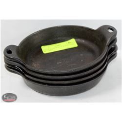 LOT OF 4 LODGE 6-1/2" ROUND CAST IRON MINI