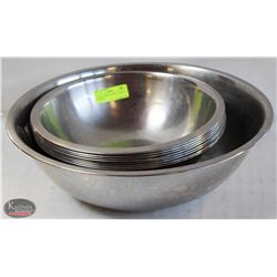 LOT OF 8 MIXING BOWLS, 1 LARGE & 7 MEDIUM