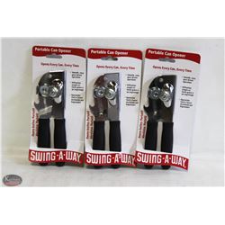 FOCUS PORTABLE BLACK CAN OPENER, LOT OF 3