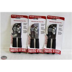 FOCUS PORTABLE BLACK CAN OPENER, LOT OF 3