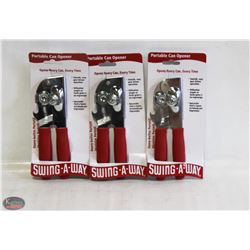 FOCUS PORTABLE RED CAN OPENER, LOT OF 3