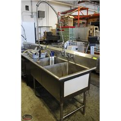 THORINOX STAINLESS STEEL 2 WELL SINK W/ DRAIN