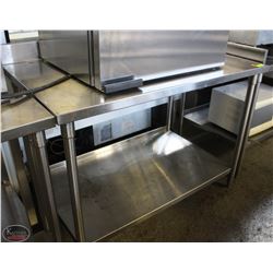 STAINLESS STEEL PREP TABLE W/ BACKSPLASH &