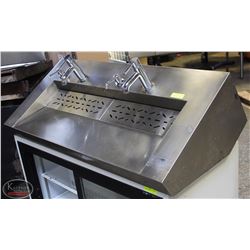 4' DOUBLE SINK /W 2 FAUCETS & 2 SOAP DISPENSERS