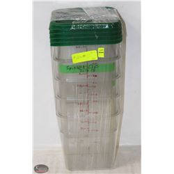 LOT OF 5 DRY INGREDIENT BINS W/ LIDS - 4QT.