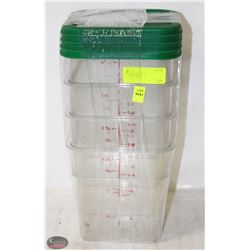 LOT OF 4 DRY INGREDIENT BINS W/ LIDS - 4QT.