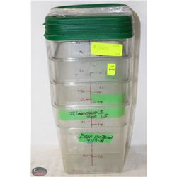 LOT OF 4 DRY INGREDIENT BINS W/ LIDS - 4QT.