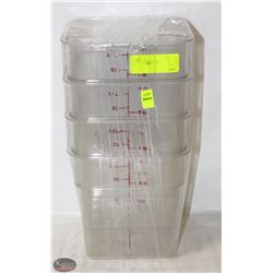 LOT OF 4 DRY INGREDIENT BINS - 4QT. (NO LIDS)