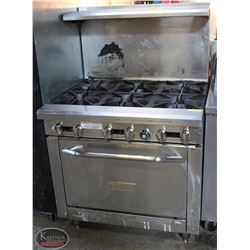 COMMERCIAL ROYAL 36" OVEN W/ 6 BURNERS NAT GAS