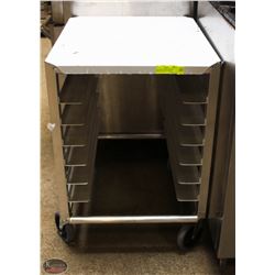 NEW MINI ALUMINUM BAKERS RACK 6 SLOT WITH CASTORS,
