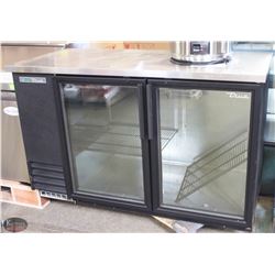 TRUE 2 GLASS DOOR BACKBAR COOLER