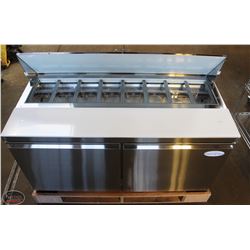 NEW 4' STAINLESS STEEL REFRIGERATED PREP TABLE