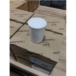 3.5" WHITE PORCELAIN PEPPER SHAKERS - LOT OF 24